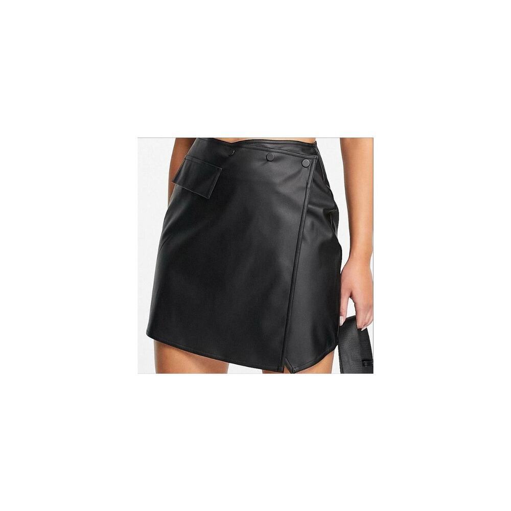 Collusion Asymmetrical skirt. Size 14. Wrap / snap waist. Faux pocket.
